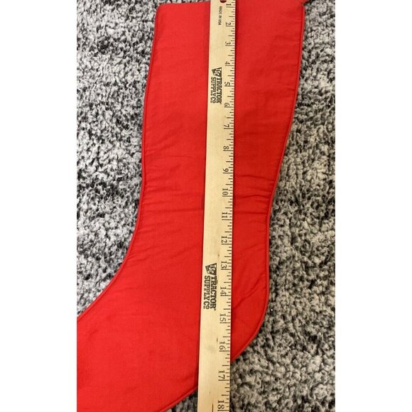 Vintage Noel Santa Cat Needlepoint Christmas‎ Holiday Stocking Lined Wool Cotton - Picture 5 of 6